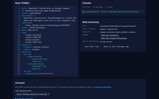 Screenshot of the Sigma Workbench editor with checks and rule summary